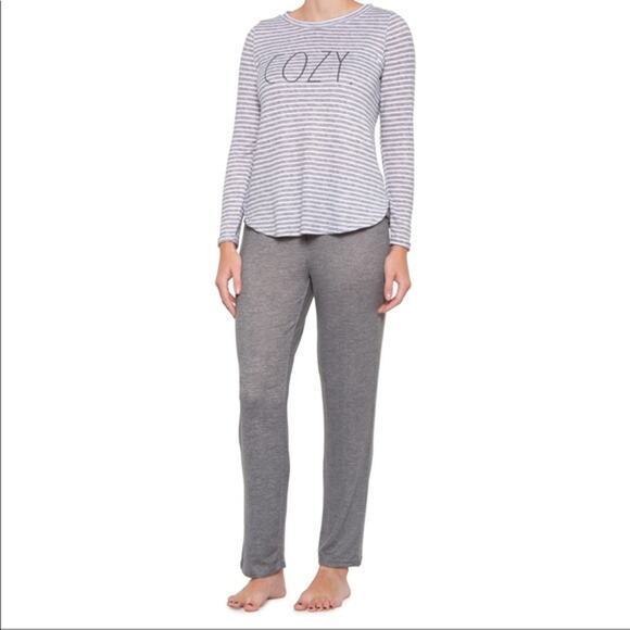 Ray Dunn Gray Stripped Sleepwear Set "Cozy" L/G NWOT - Picture 1 of 2